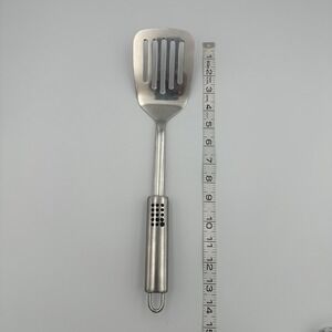 Inox Edelstahl Rostfrei Stainless 18/8 Slotted Spatula Flipper Rubber Grip